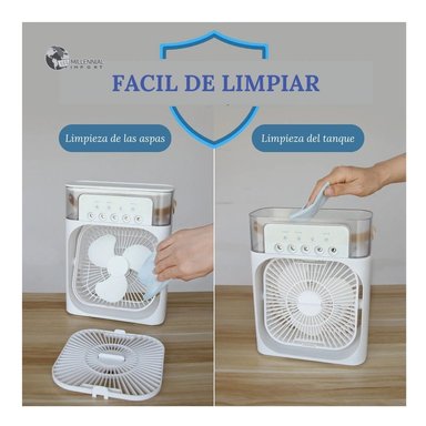 VENTILADOR DE MESA PORTATIL MILLENNIAL IMPORT HUMIFICADOR LUZ LED - 3