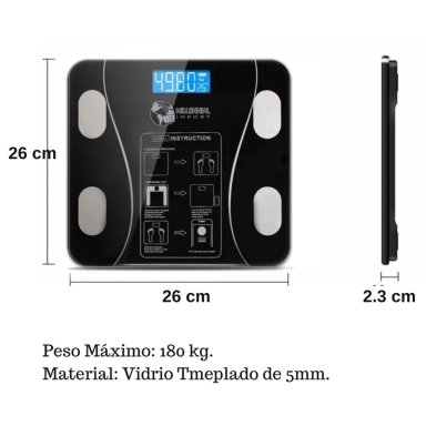 BALANZA INTELIGENTE DIGITAL BASCULA SMART BLUETOOTH PESO CORPORAL - 5