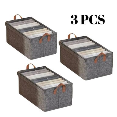 SET 3 UND ORGANIZADOR PLEGABLE DE ALMACENAMIENTO CON TAPA Y VARILLAS