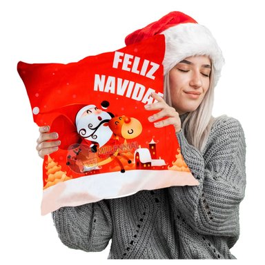 FUNDA MULTICOLOR FORRO COBERTOR NAVIDAD COJIN DISEÑOS 45X45 CM - 3