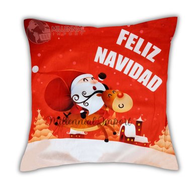FUNDA MULTICOLOR FORRO COBERTOR NAVIDAD COJIN DISEÑOS 45X45 CM - 4