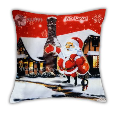 FUNDA MULTICOLOR FORRO COBERTOR NAVIDAD COJIN DISEÑOS 45X45 CM - 5