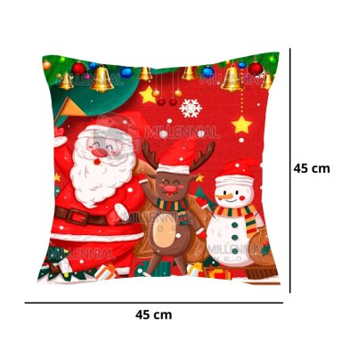 PACK FUNDA MULTICOLOR NAVIDEÑA COJIN 45X45CM DISEÑO NAVIDAD 2 UN - 4