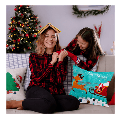 PACK 2 FUNDAS MULTICOLOR COJIN NAVIDEÑAS 45X45CM DISEÑO NAVIDAD - 5