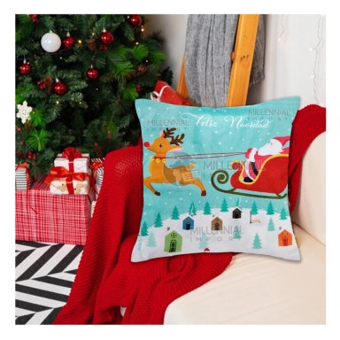 FUNDAS MULTICOLOR NAVIDAD COJINES 45X45 CM POR 3 UN - 5