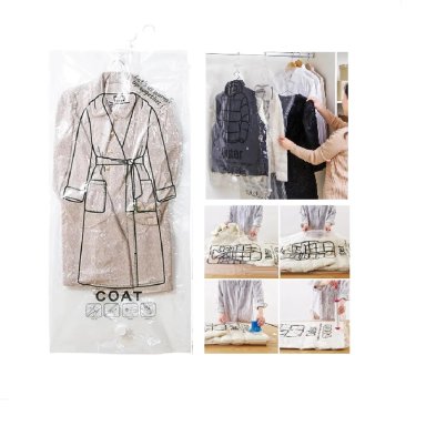 PACK X4 BOLSAS AL VACÍO CON GANCHOS PARA ALMACENAR SACOS CHOMPAS