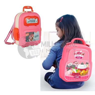 MOCHILA MALETIN DE ACCESORIOS DE COCINA PARA NIÑAS 4 EN 1 - 1