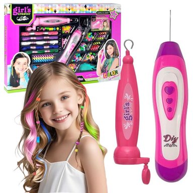 KIT BISUTERÍA PARA HACER PULSERAS COLLARES Y PEINADOS CON MÁQUINA DE TRENZADO