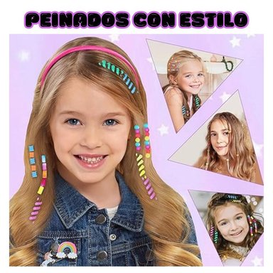 SET DE CUENTAS Y ACCESORIOS PARA EL CABELLO - JUEGO DE TRENZAS PARA NIÑAS - 4