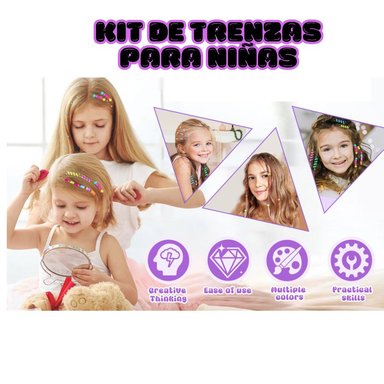 KIT DECORATIVO PARA EL CABELLO DE LAS NIÑAS CON ACCESORIOS Y CUENTAS - 7
