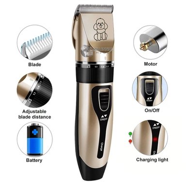 KIT CORTADORA SILENCIOSA DE PELO MASCOTA + ACCESORIOS COMPLETOS - 3
