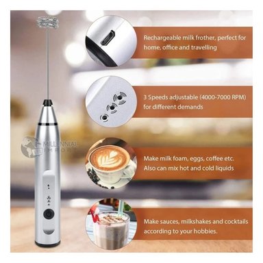 MINI BATIDORA MANO MILLENNIAL IMPORT ELÉCTRICA ESPUMADOR LECHE CAPUCHINO - 4