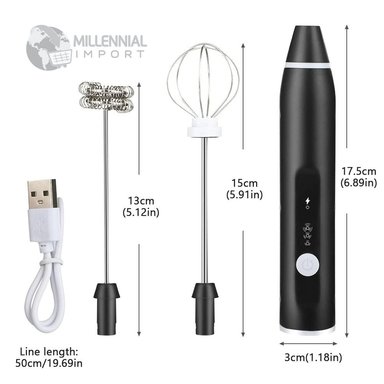 MINI BATIDORA MANO MILLENNIAL IMPORT ELÉCTRICA ESPUMADOR LECHE CAPUCHINO - 6