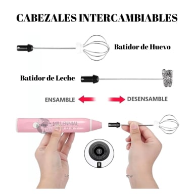 ESPUMADOR BATIDOR DE MANO 2 EN 1 CARGA INALÁMBRICA - 5