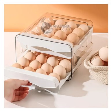 ORGANIZADOR CONTENEDOR PORTA HUEVOS DE ACRÍLICO BLANCO