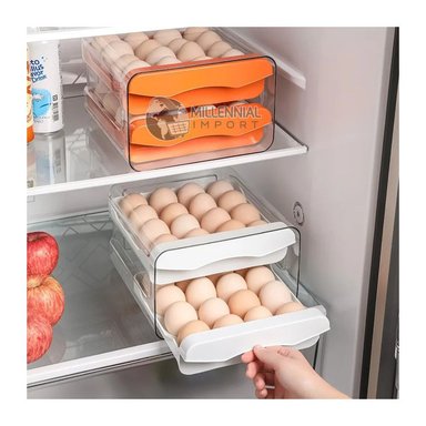 PORTA HUEVOS DE ACRÍLICO 2 NIVELES ORGANIZADOR PARA COCINA MULTICOLOR