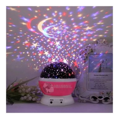 LÁMPARA LED PROYECTOR DE ESTRELLA Y LUNA GIRATORIO PARA NIÑA - 2