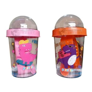 YOGURERA VASO CON CUCHARA PORTA YOGURT Y CEREAL NIÑA