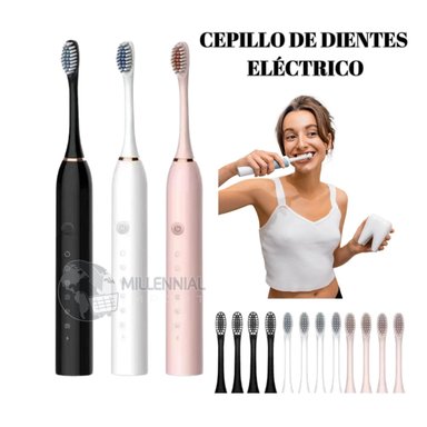 CEPILLO DE DIENTES ELÉCTRICO CON CUATRO REPUESTOS RECARGABLE MUJER