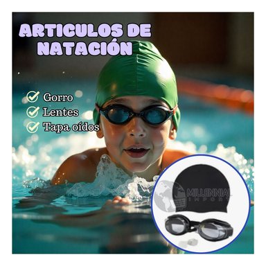 ARTICULOS DE NATACIÓN NIÑO LENTES UV PROTECCIÓN + GORRO LICRA