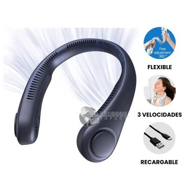MINI VENTILADOR DE CUELLO PARA HOMBRE MANOS LIBRES 3 VELOCIDADES