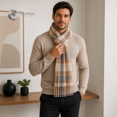 CHALINA ELEGANTE Y SUAVE MAXIBUFANDA UNISEX Y VERSÁTIL BEIGE - 10
