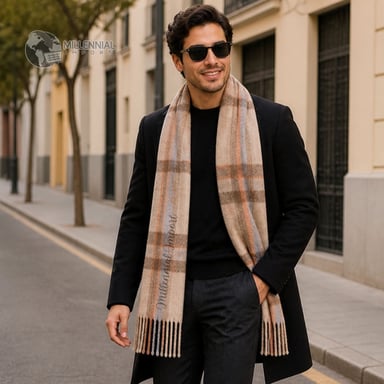 CHALINA ELEGANTE Y SUAVE MAXIBUFANDA UNISEX Y VERSÁTIL BEIGE - 3