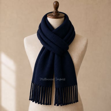 MAXI BUFANDA ELEGANTE CHALINA SUAVE ABRIGO DE INVIERNO AZUL - 3
