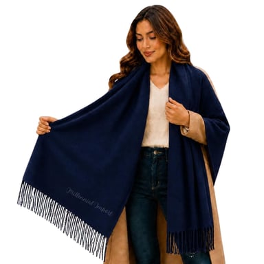 MAXI BUFANDA ELEGANTE CHALINA SUAVE ABRIGO DE INVIERNO AZUL - 9
