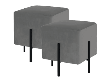 JUEGO POUF HAPPY HOME DANIEL CLASSIC GRIS - 3