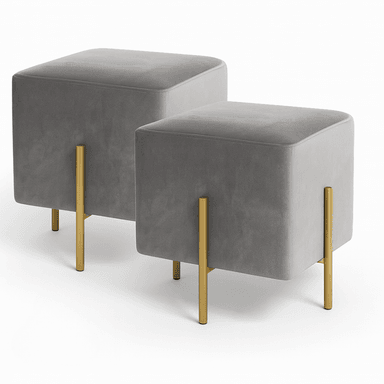 JUEGO POUF HAPPY HOME DANIEL GOLD GRIS