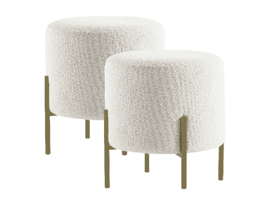 JUEGO POUF HAPPY HOME CANDY GOLD OVEJA BEIGE - 2