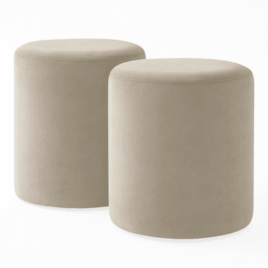 JUEGO DE PUFF TOM BEIGE REDONDO