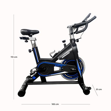 BICICLETA SPINNING MONARK K4018 NEGRO AZUL - 4