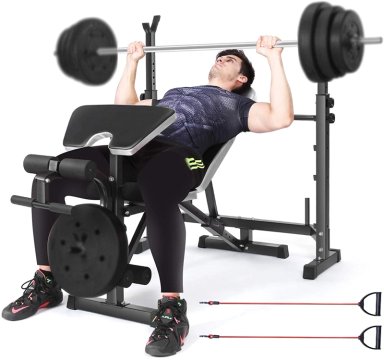 BANCO PARA PESAS MULTIFUNCIONAL MINI GYM CON PREDICADOR