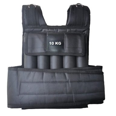CHALECO ALPHA GYM 10 KG NEGRO LASTRADO REGULABLE ENTRENAMIENTO