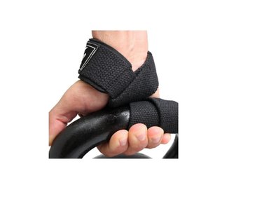 STRAPS ALPHA GYM NEGRO LEVANTAMIENTO PESAS MUÑEQUERAS MUSCULACIÓN