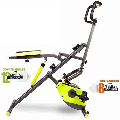BICICLETA ALPHA GYM TOTAL FITNESS CRUNCH CON MULTIFUNCIONAL TOTAL