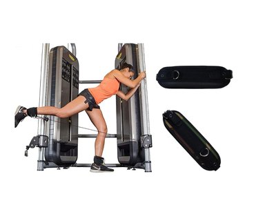 CORREAS PARA TOBILLO DE GIMNASIO TOBILLERAS PARA POLEA FITNESS - NEGRO