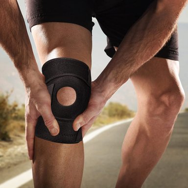 RODILLERA ALPHA GYM NEGRO ABIERTA DEPORTIVA AJUSTABLE CON VARILLAS PROFESIONAL SL - 3