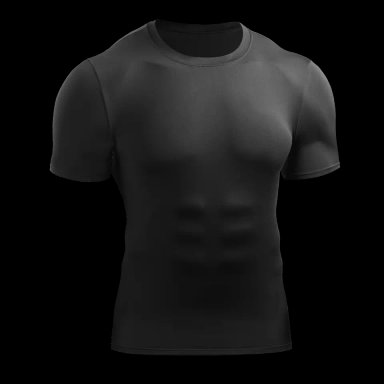 POLO DEPORTIVO FÚTBOL HOMBRE MANGA CORTA LICRA NEGRO COMPRESIÓN FITNESS GIMNASIO