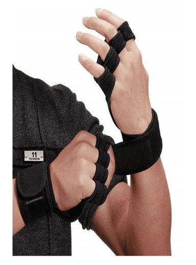 CALLERAS ALPHA GYM NEGRO GIMNASIA ANTIDESLIZANTES CON SOPORTE MUÑEQUERAS GUANTES GYM