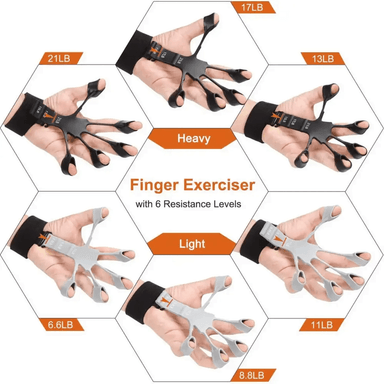EJERCITADOR ALPHA GYM DE DEDOS FORTALECEDOR AGARRE Y MANOS FINGUER GRIPS X 2 - 4