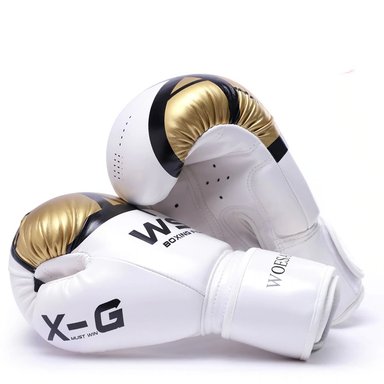 GUANTES BOXEO ALPHA GYM PROFESIONALES 12 OZ BLANCO