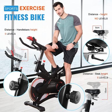 BICICLETA SPINNING ALPHA GYM PROFESIONAL ESTÁTICA VOLANTE 15 KG CICLISMO FITNESS - 3