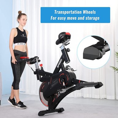 BICICLETA SPINNING ALPHA GYM PROFESIONAL ESTÁTICA VOLANTE 15 KG CICLISMO FITNESS - 6