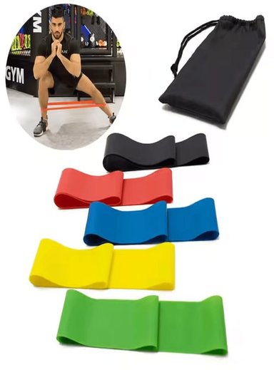 SET DE 5 BANDAS ELÁSTICAS CERRADAS DE RESISTENCIA PARA PIERNAS Y GLÚTEOS POR NIVELES - 5