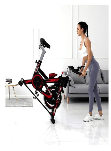 BICICLETA ESTÁTICA ALPHA GYM SEMI PROFESIONAL 12 KG VOLANTE INERCIA SPINNING ENTRENAMIENTO - 3