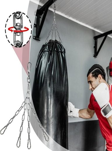 CADENA ALPHA GYM ACERO INOXIDABLE SACO BOXEO COLGADOR - 6