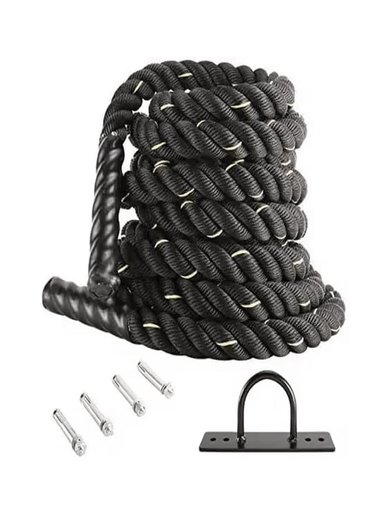 SOGA ARGYM CROSSFIT 2' Y 9MT + SOPORTE PARED CUERDAS BATALLA